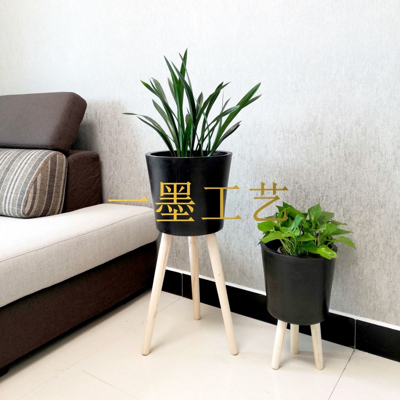 Nordic-style magnesium oxide flowerpots with feet for balcony bonsai, creative and simple flower stand combination, large flowerpots for indoor green plants Application Scenario
