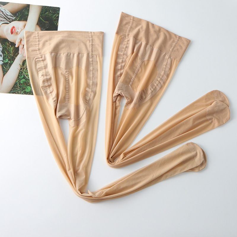 T-leg dolphin flesh-colored silk stockings for women, thin spring and summer high-waisted, hip-lifting, freely cut anti-slip invisible pantyhose, peach Application Scenario