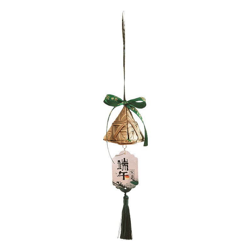 Chinese-style cultural and creative sachets for the Dragon Boat Festival, handcrafted bamboo-woven zongzi, national trend decorative products, mugwort sachets, pendants, car ornaments Item Picture