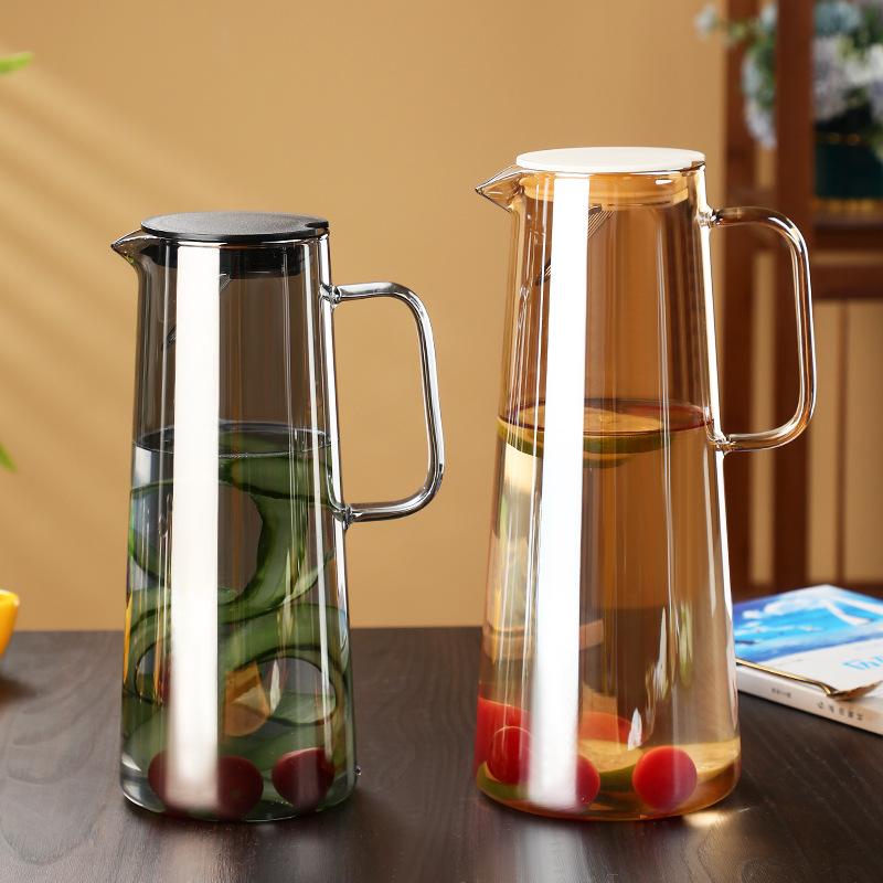High borosilicate household glass cooling water kettle, heat-resistant and high-temperature resistant cooling boiled water kettle, large-capacity cooling water cup set Specification image