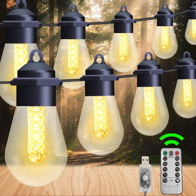 S14 Warm white ball bubble light string, outdoor camping APP, camping hanging lights, colorful lights, tent decorative lights, Christmas atmosphere light string Application Scenario