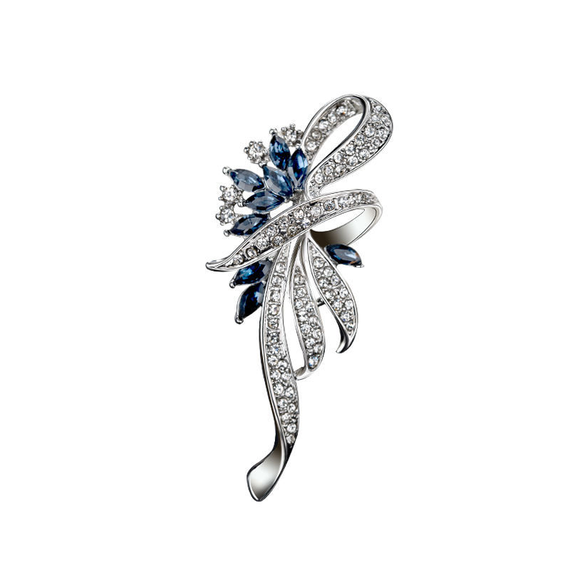 Fashion Crystal Ice Crystal Flower Brooch Rhinestones Inlaid With Explosive Foreign Trade Collar Brooch Brooch Pin Clothing Accessories Item Picture