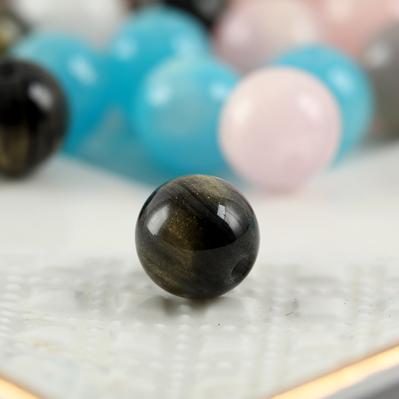 Candy-colored gilded resin round beads, loose beads, stringing beads, diy handcrafted jewelry accessories, bracelet materials Application Scenario