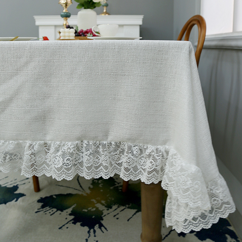 Ins Nordic Small Fresh Lace Linen Tablecloth Household Rectangular Table Cloth Tea Table Cover Towel Tablecloth Wholesale Application Scenario