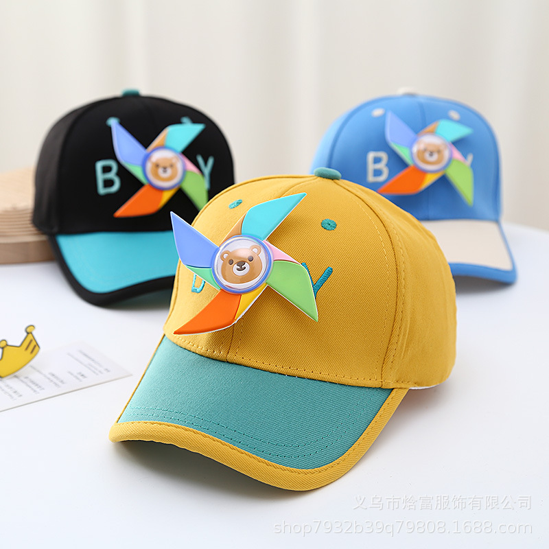Children's Hats Children's Sun Hats Spring And Autumn Baseball Caps Summer Cap Boys Girls Windmill Sun Hats Adjustable Sun Hats details Picture