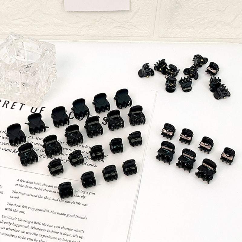 精致黑色迷你公主头小抓夹女前额碎发边夹侧边刘海夹小号发卡头饰