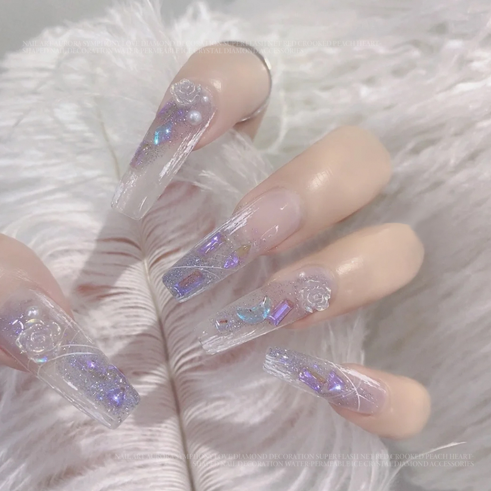Wholesale of cross-border nail art crystal flat diamond, sea salt bubble nail art AB diamond accessories, flat mixed diamond nail art accessories Specification drawing