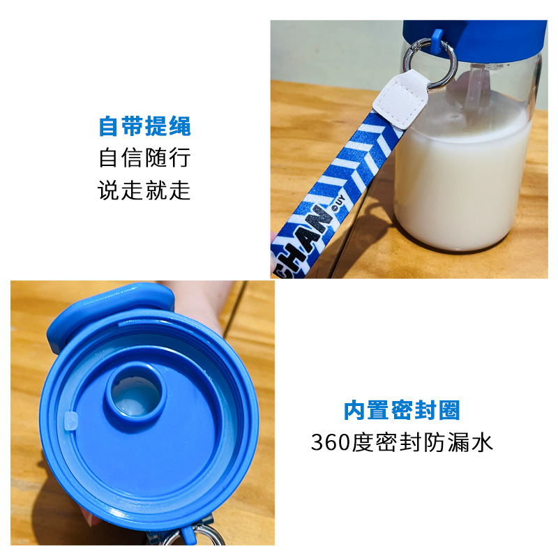 Crayon Small New Flash Glass Straight Drink Cartoon Figure Student Drinking Cup Heat-Resistant High Borosilicate Glass Sippy Cup Specification drawing