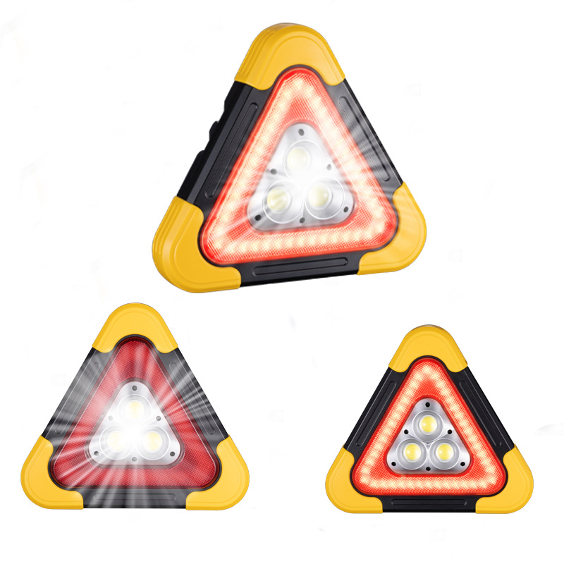 三角警示灯太阳能充电LED多功能车载警示牌手提爆闪三角警示灯详情图3