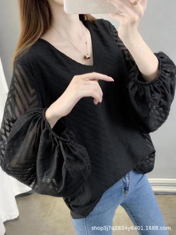 2021 New Early Spring Small Shirt Fashion Chiffon Top Large Size European Station Female Fairy Air Thin Belly Cover Item Picture