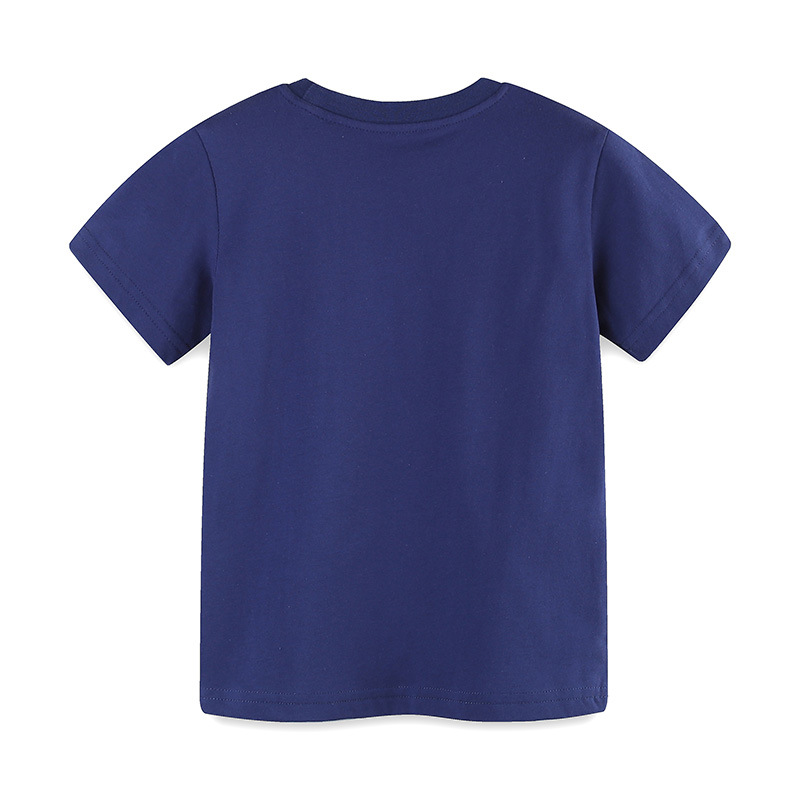 2024 Summer new Boys' T-shirt, European and American style cartoon car print sweatshirt, children's round-neck short-sleeved top details Picture