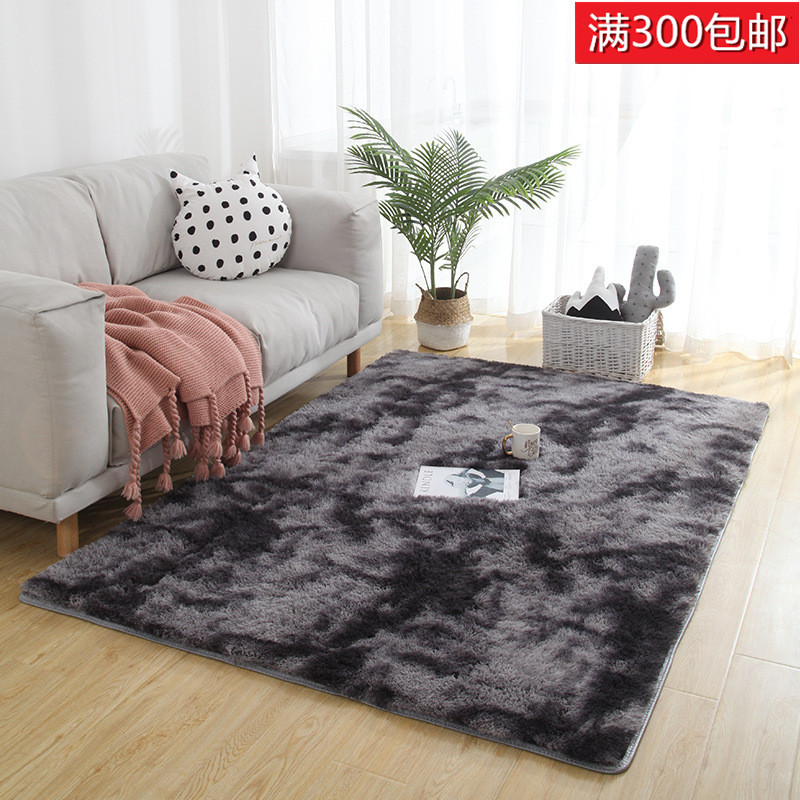 跨境专供家用扎染地毯 卧室长毛绒地毯现代简约地毯地垫现代北欧