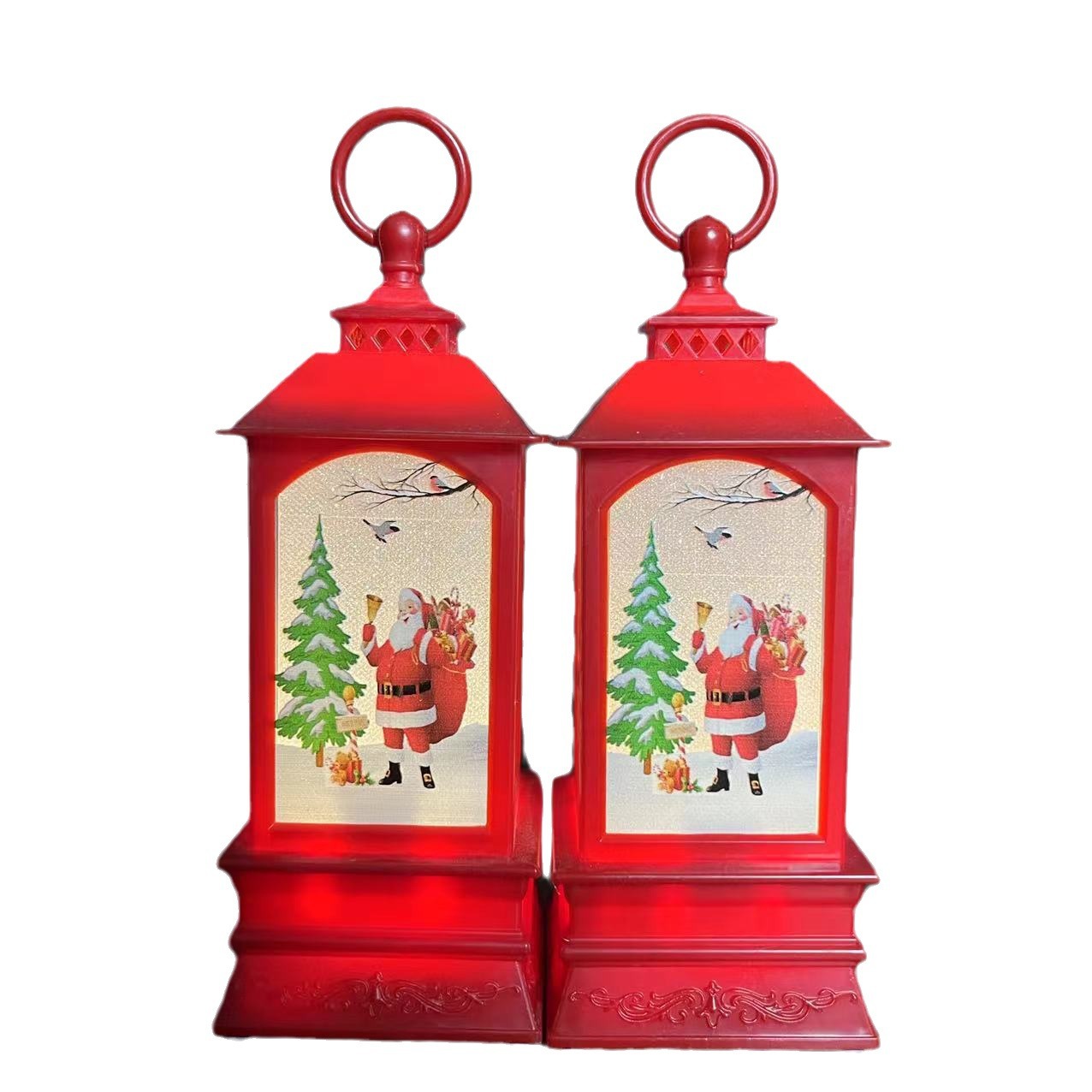 Cross Border Christmas Four Corner Wind Lights Multi-Pattern Christmas Festive Atmosphere Decorative Lights Christmas Wind Lights Candles Item Picture