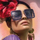 闪粉方框墨镜女欧美新款时尚炫彩太阳镜个性大框波浪腿太阳眼镜潮图