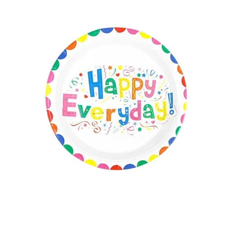 Picnic Disposable Tableware Birthday Party Paper Plate Tablecloth Cake Plate Children Dessert Table Decoration Scene Layout Item Picture