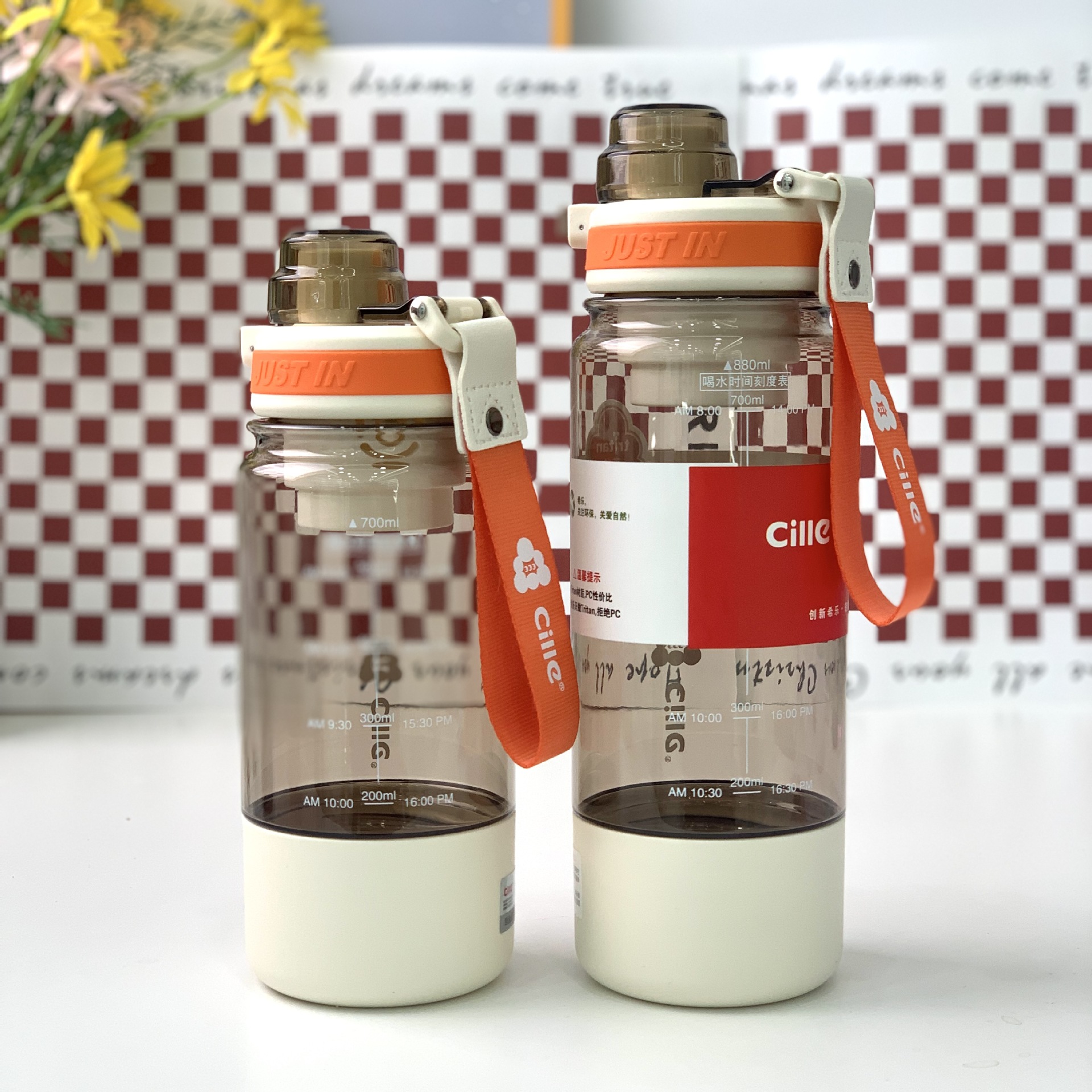 Hilar Tritan Water Cup Portable Plastic Cup Teacups Men's And Women's Handy Cups Students Large Capacity Outdoor Sports Cups Specification drawing
