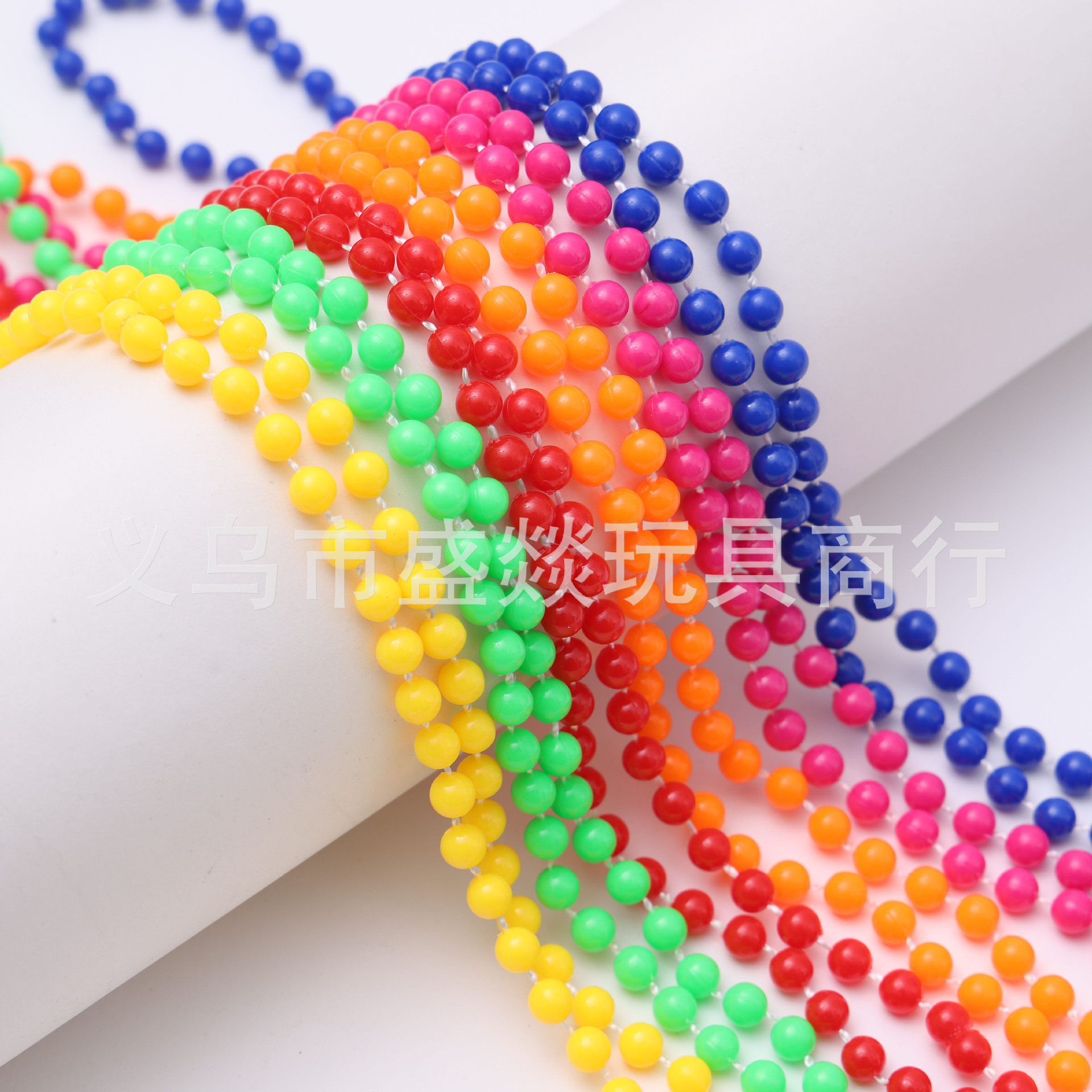 跨境亚马逊实色彩色项链美国独立日狂欢节派对连珠线珠链道具