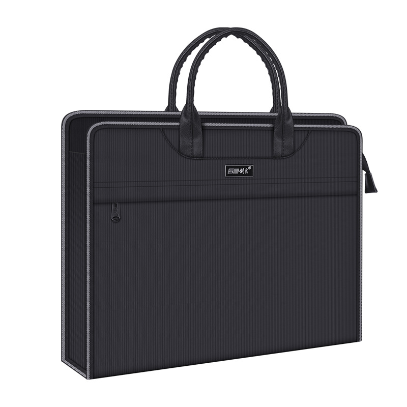 Cross-Border Large Capacity Portable Document Bag Waterproof Oxford Cloth File Bag Zipper Briefcase Customized Logo Item Picture