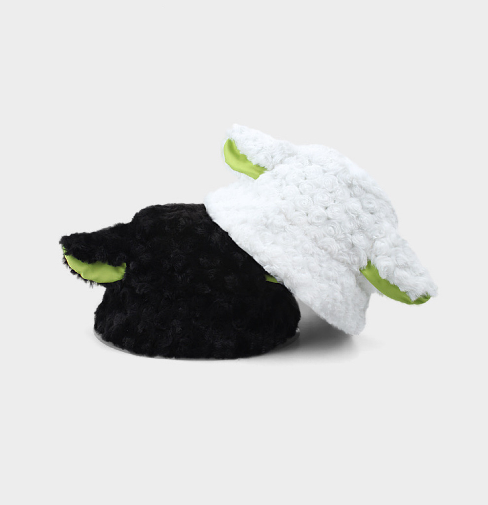 Cute Lamb Warm Plush Fisherman Hat Female Autumn And Winter Outing Day Sweet Soft Sister Age Reduction Hundred Sheep-Ear Basin Hat