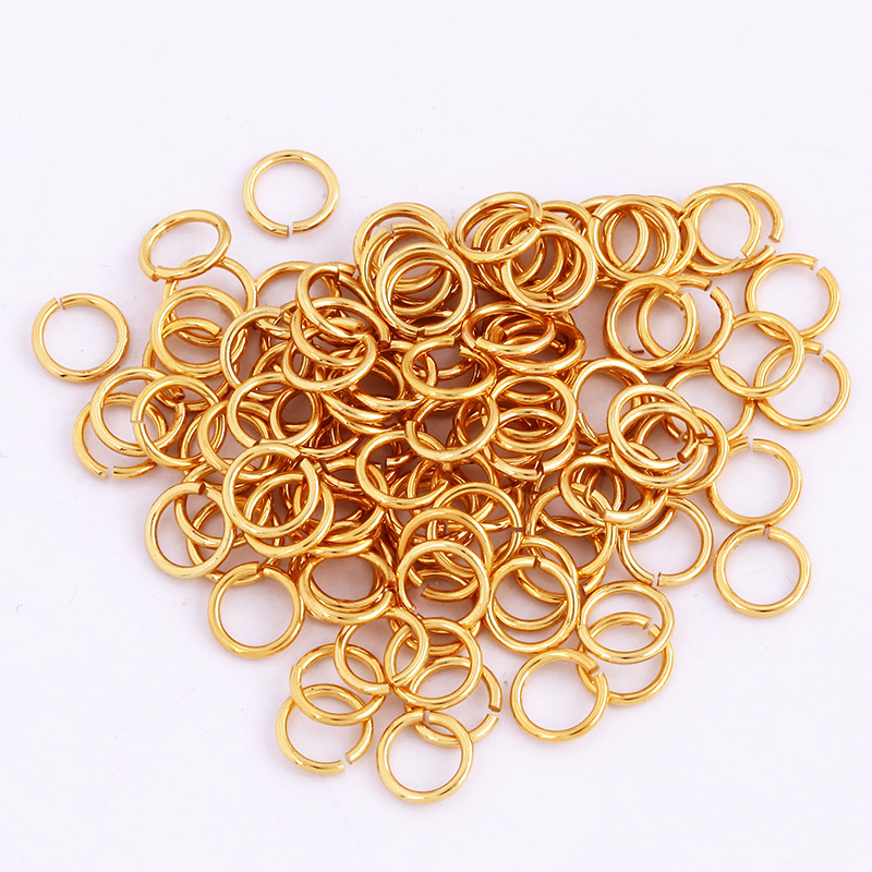 开口单圈 5mm 纯铜镀18K金色 手链项链DIY饰品配件 吊坠头小圈