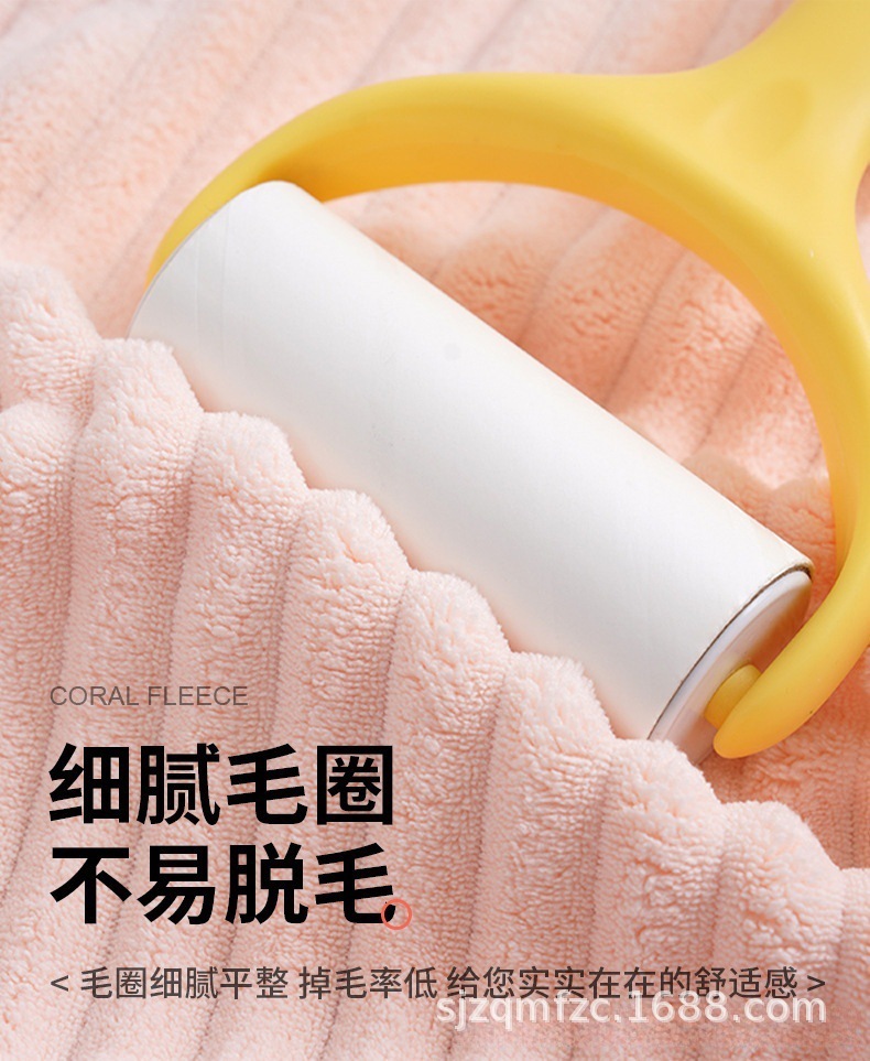 Candy strip coral fleece towel bath towel, super soft and comfortable, thickened super absorbent hand towel, adult household wholesale pic 2