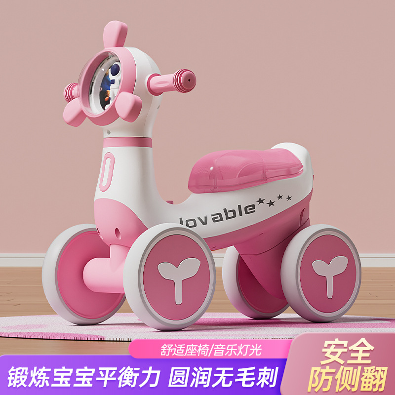 Children's balance scooters, children's 1-3 years old roller coasters, four-wheel anti-rollover roller coasters for boys and girls, baby walkers, and roller walkers Specification image