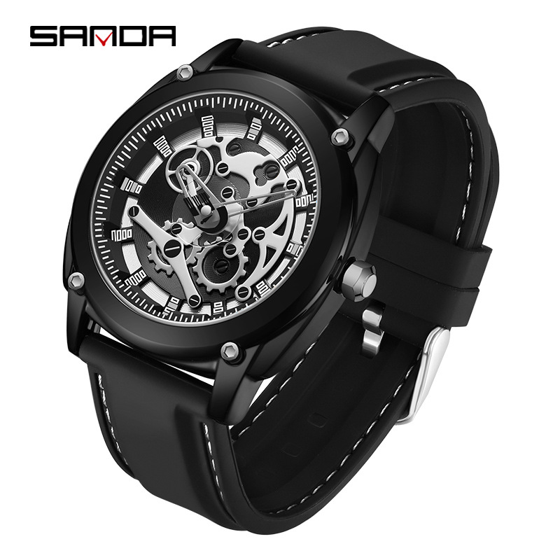 Sanda Cross-Border Shrimp New Electronic Quartz Watch Fashion Trend Silicone Cool Man Watch Waterproof Shockproof Watch Item Picture