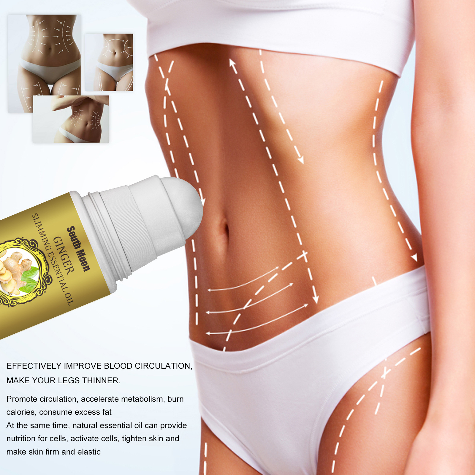 South Moon Ginger Massage Ball Shaping Slimming Body Lifting And Tightening Skin Ball Massage Abdominal Tightening Item Picture