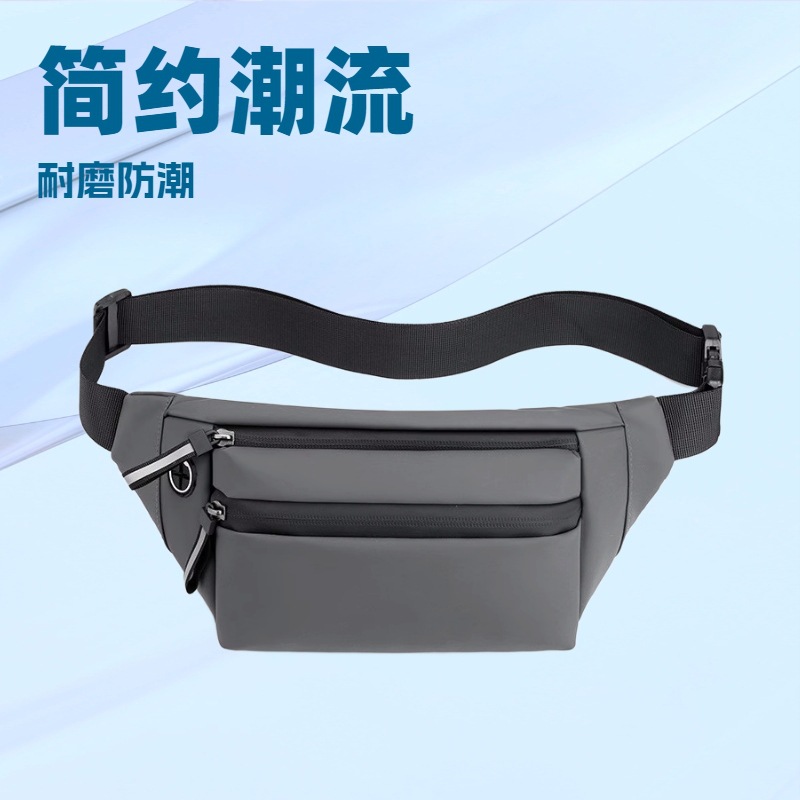 跨境时尚爆款外贸户外腰包男款胸包运动ins潮单肩胸包可印logo