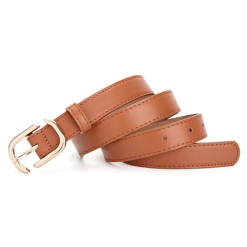 New simple and versatile PU belt pin buckle fashionable commuting denim belt manufacturer in stock, fashionable OL details Picture