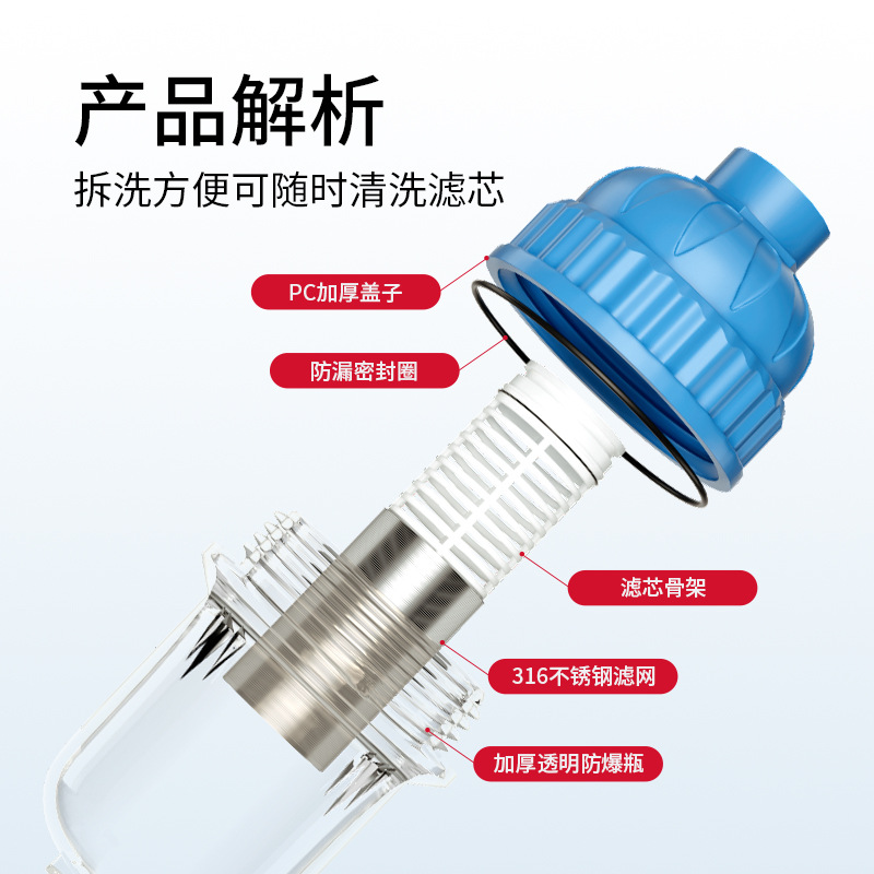 Stainless steel core for non-replaceable core water heater pre-filter, household washing machine showerhead, tap water scale and water purifier Specification image