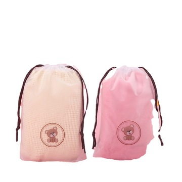 Drawstring Pocket New Bear Drawstring Bag Shoes Clothing Storage Bag Frosted Face Towel Bag In Stock Item Picture