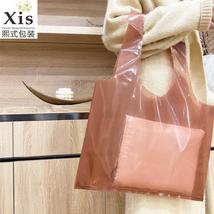 浅酒红色透明塑料袋手提服装店袋个性创意礼品包装袋方便PE购物袋