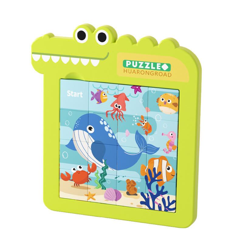 Digital Hua Rong Dao Sliding Puzzle, Cartoon children's thinking Logic Training, kindergarten Tangram Puzzle, Educational toys, Huai Xing 0168 Item Picture