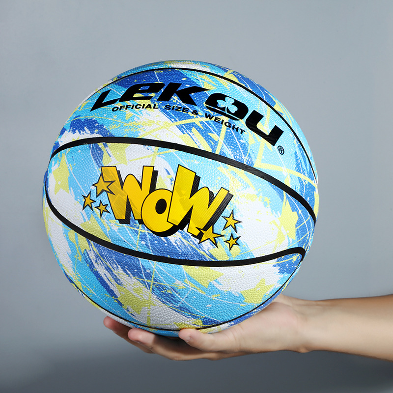 Higroscópico cool estudiante baloncesto otoño fresco niño regalo doodle bola azul bola deportiva estándar bola de entrenamiento Application Scenario