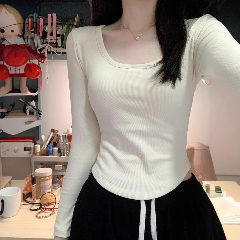 工厂店代发抖音爆款直播打底衫女甜辣内搭短款上衣女保暖修身显瘦