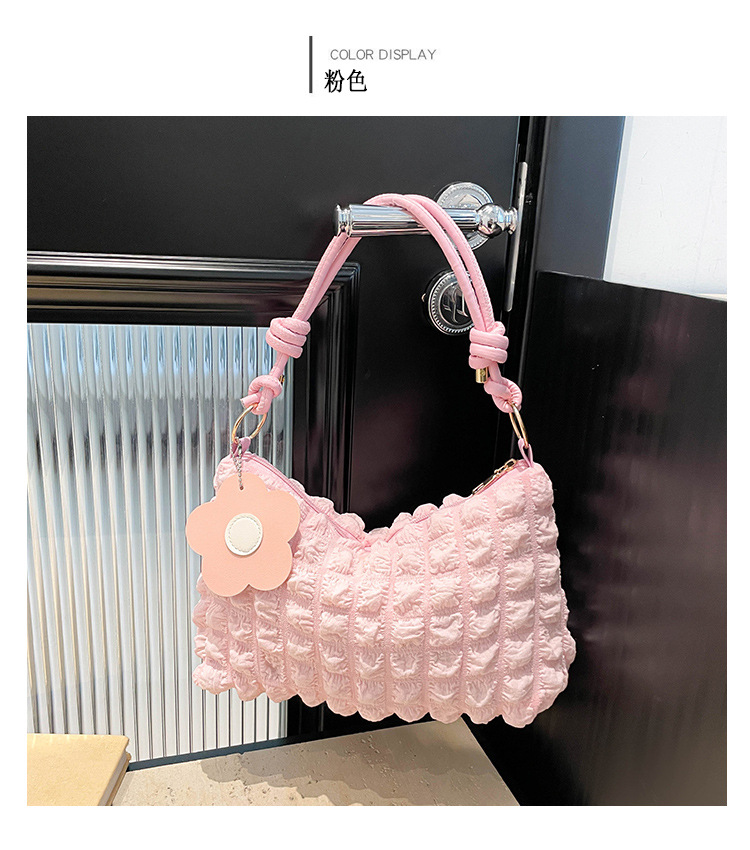 时尚云朵腋下包女珍珠褶皱设计感包包潮流百搭清新气质女士单肩包详情35