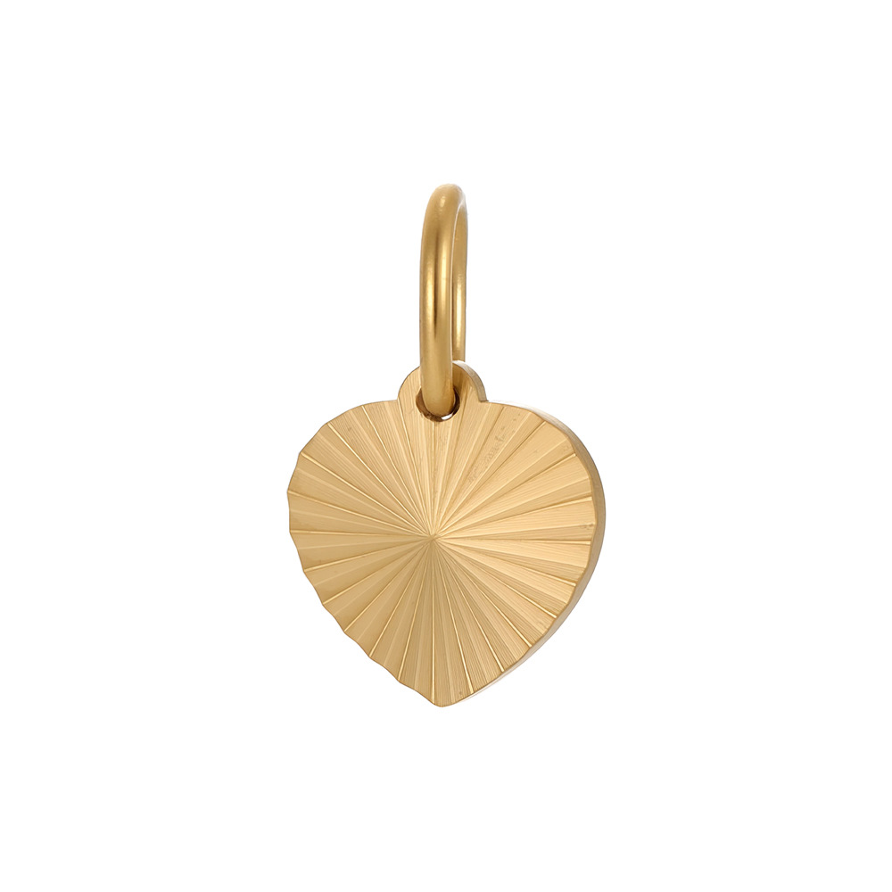 Cross-border best-selling stainless steel pendant texture pattern round plate heart four-leaf clover diy bracelet necklace accessory pic 37