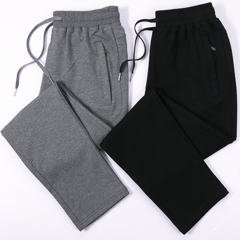 2022 Men's casual 9-inch sportswear pants, men's autumn tight-fitting solid-color pants, fashionable men's cotton sweatpants details Picture