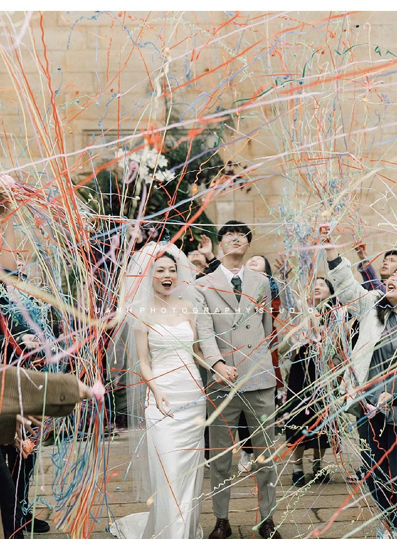 Hand-thrown ribbons, decorative ribbons, firecrackers, wedding atmosphere props, ribbons, birthday sprayers, hand-held wedding fireworks pic 13