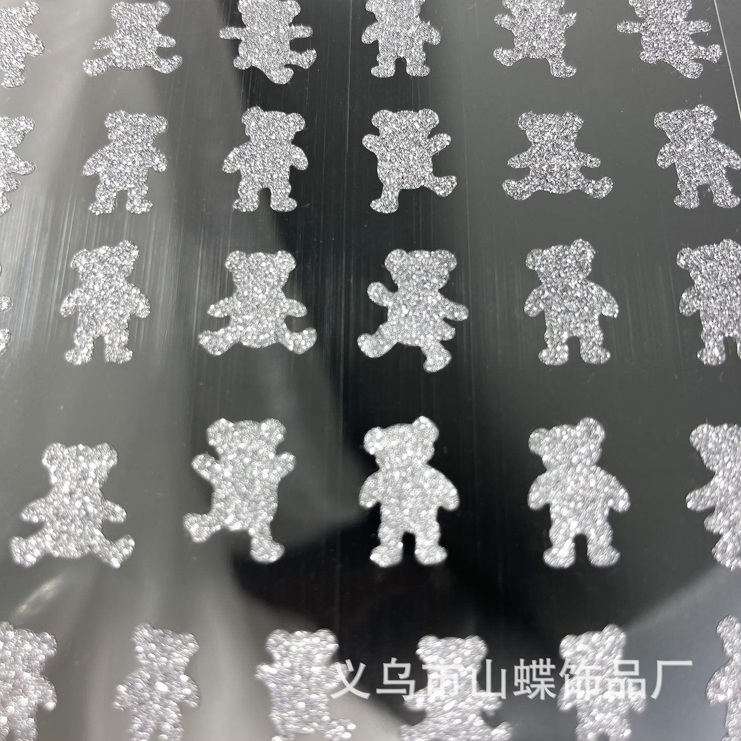 New Flash Silver Nail Sticker Heart/Bear/Butterfly/Star/Flame Adhesive 5D Nail Decoration Patch Specification drawing
