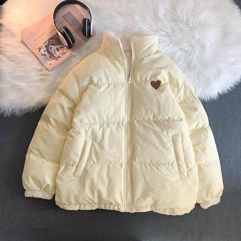 Cotton-Padded Woman Bread Dress Woman Design Sense Small Korean Cotton-Padded Coat With Velvet Thickened Both Sides Wear Gentle Wind Milk Sweet Cotton-Padded Jacket Specification drawing