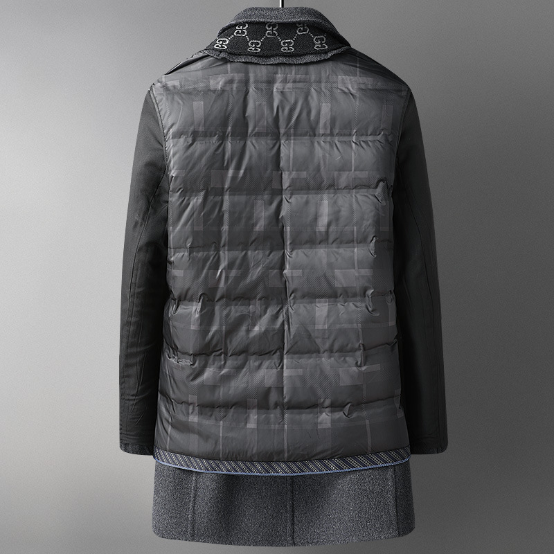 Autumn and winter scarf style, thickened white goose down inner liner, medium-length double-sided woolen coat, double-sided wool coat for middle-aged and young people Application Scenario