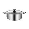 Stainless steel soup pot with lid, food-grade thickened stainless steel pot, household soup pot, induction cooker, gas universal Item Picture