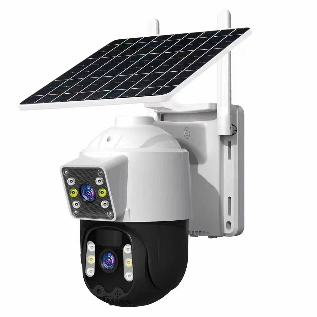 V380太阳能solarcctv摄像头家用手机远程双镜头室外4g太阳能监控详情图3