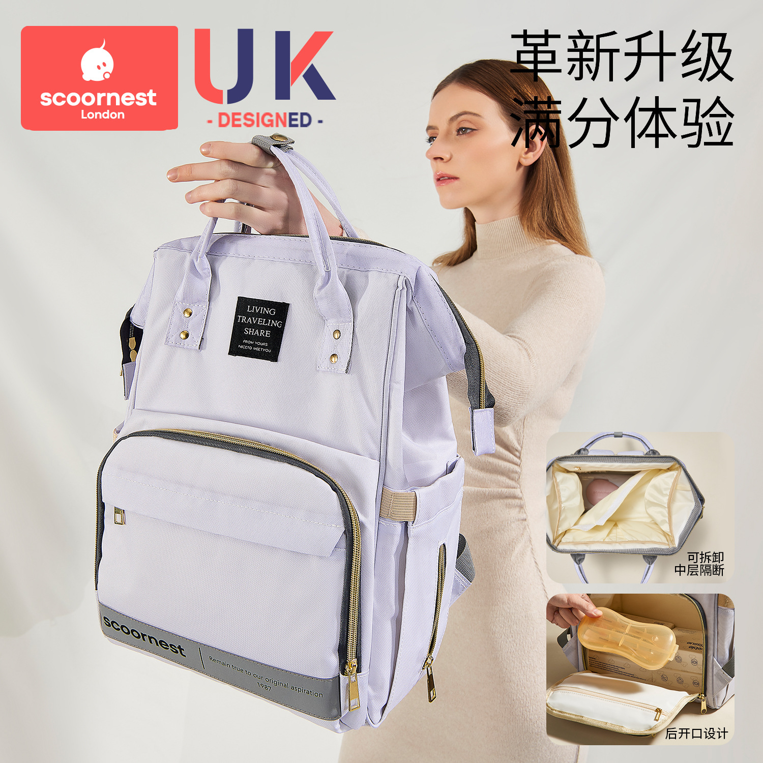 Mummy Bag, a lightweight and large-capacity 2024 new portable, double-shoulder, waterproof and multi-functional mom backpack Application Scenario