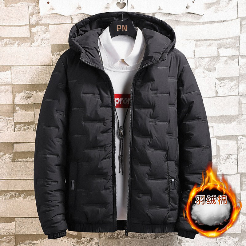 Men's winter 2022 new thickened trendy cotton-padded jacket, winter coat for teenagers, hooded down cotton-padded jacket for men details Picture