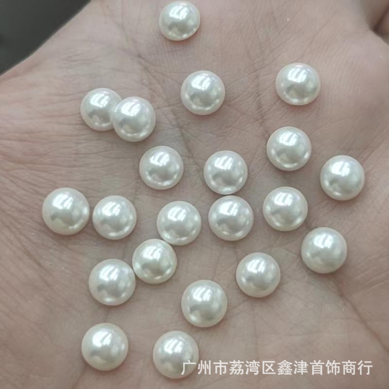 半面施家半球珠玻璃半面水晶珍珠半面饰品散珠配件手工DIY半面珠