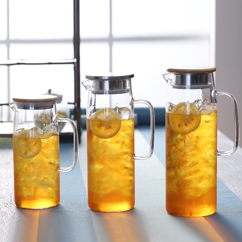 陶瓷冷水壶/塑料水壶带托盘/琉璃果汁缸/条纹壶/塑料水壶产品图