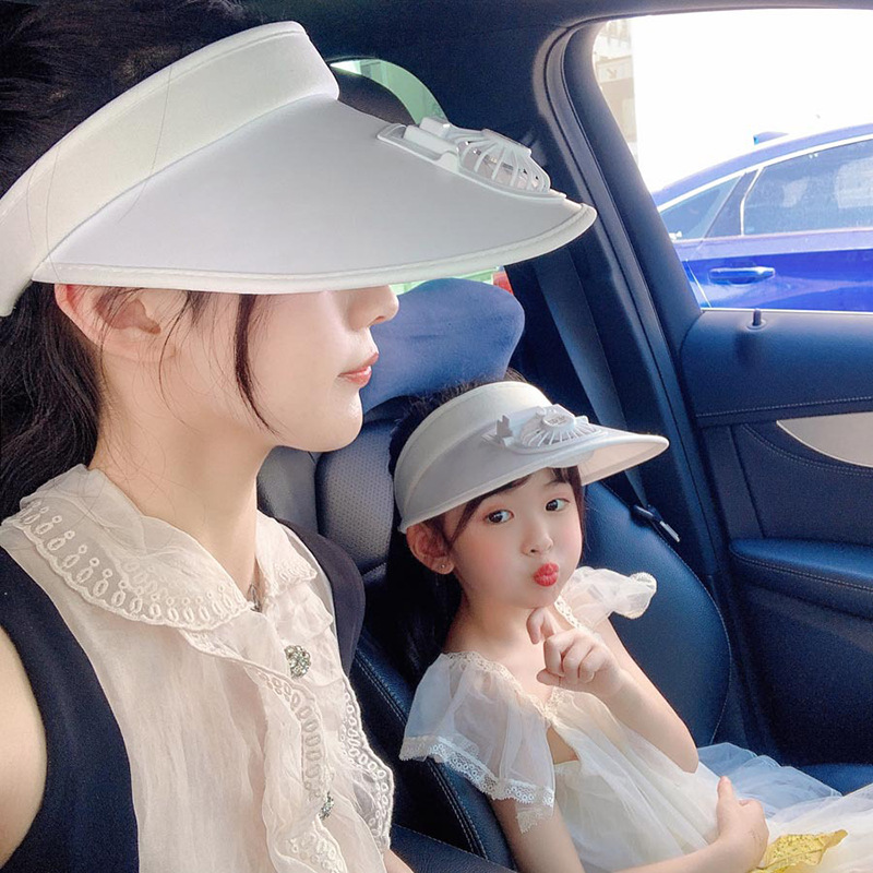 Parent-child children's hats, summer fan hats for boys and girls, sunshade and sun protection, USB charging travel sun hats Specification image